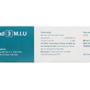 Spirastad 3 M.I.U trị nhiễm khuẩn đường hô hấp, da, và sinh dục (2 vỉ x 5 viên)