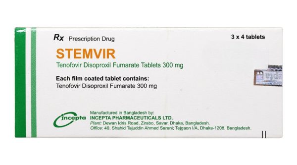 Stemvir 300mg trị nhiễm HIV-1, viêm gan B (3 vỉ x 4 viên)
