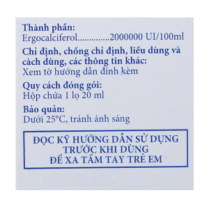Dung dịch uống Stérogyl 2000000UI/100ml phòng và trị thiếu vitamin D chai 20ml