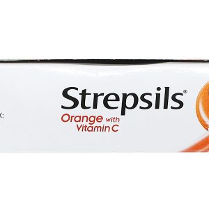 Viên ngậm Strepsils Orange With Vitamin C giảm đau họng (2 vỉ x 12 viên)