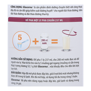 Sữa bột Glucerna bổ sung dinh dưỡng cho người tiểu đường hương vani (380g)