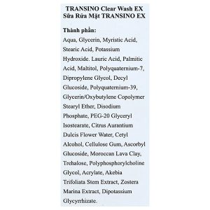 Sữa rửa mặt TRANSINO Clear Wash EX làm sạch sâu, se khít lỗ chân lông tuýp 100g