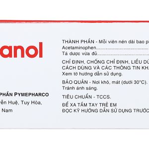 Tatanol 500mg giảm đau, hạ sốt (10 vỉ x 10 viên)