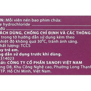 Telfast HD 180mg trị viêm mũi dị ứng, mề đay vô căn mạn tính (3 vỉ x 10 viên)