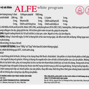 Nước uống Collagen Alfe White Program hỗ trợ giảm nám và sạm da hộp 10 chai x 50ml