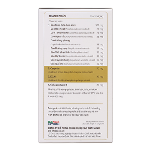 Khương Thảo Đan Gold giúp giảm triệu chứng thoái hóa khớp hộp 30 viên