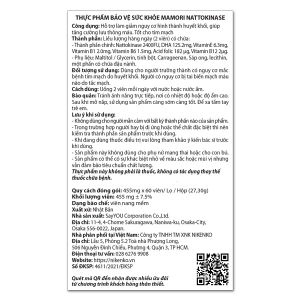 Mamori Nattokinase giúp tăng cường lưu thông máu hộp 60 viên