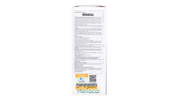 Menacal bổ sung canxi, khoáng chất cho cơ thể giúp chắc răng, ngừa loãng xương hộp 60 viên