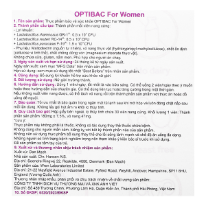 Optibac Intimate Flora For Women bổ sung lợi khuẩn cho nữ giới hộp 30 viên