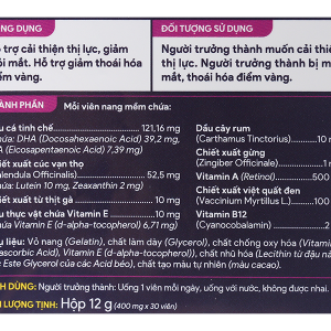 Dầu cá Rohto V5 giúp giảm nguy cơ thoái hóa điểm vàng hộp 30 viên