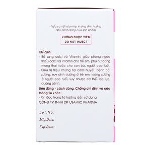 Dung dịch uống Calcium-Nic Extra bổ sung calci và vitamin (20 ống x 5ml)