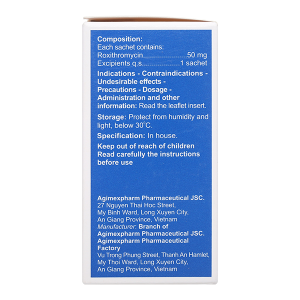 Thuốc bột Agiroxi 50 trị nhiễm khuẩn hô hấp, bệnh bạch hầu (30 gói x 1.5g)