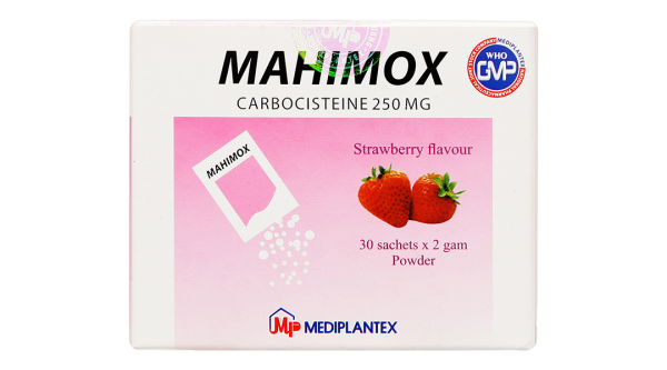 Thuốc bột Mahimox 250mg hỗ trợ trị rối loạn đường hô hấp (30 gói x 2g)