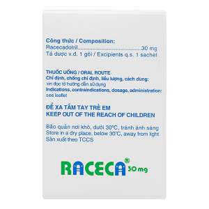 Thuốc bột Raceca 30mg trị tiêu chảy cấp (20 gói x 3g)