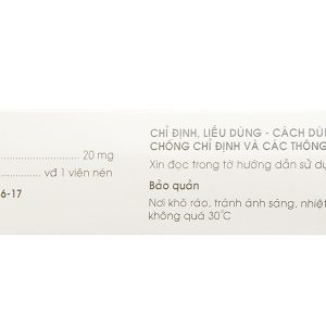 Gefbin 20mg trị viêm mũi dị ứng, nổi mày đay vô căn mạn tính (3 vỉ x 10 viên)