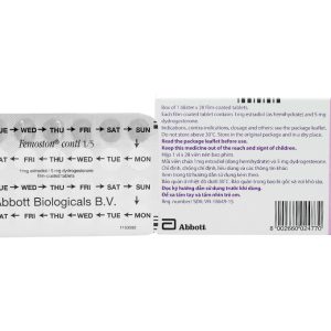 Femoston Conti 1mg/5mg trị thiếu estrogen do mãn kinh (1 vỉ x 28 viên)