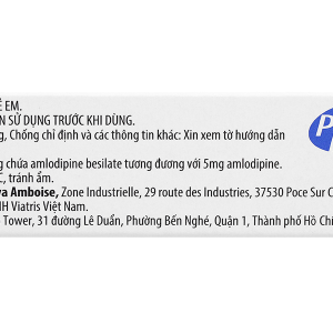 Amlor 5mg trị tăng huyết áp, bệnh mạch vành, đau thắt ngực (3 vỉ x 10 viên)