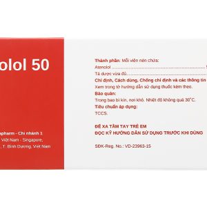 Stadnolol 50 trị tăng huyết áp, đau thắt ngực (10 vỉ x 10 viên)