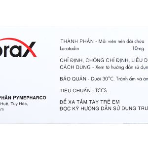 Alorax 10mg giảm các triệu chứng dị ứng theo mùa và viêm mũi dị ứng (10 vỉ x 10 viên)