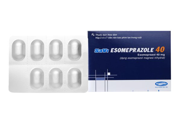 SaVi Esomeprazole 40 trị trào ngược dạ dày, thực quản (2 vỉ x 7 viên)