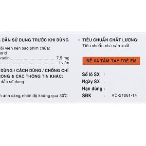 Nisten-F 7.5mg trị đau thắt ngực, bệnh mạch vành (4 vỉ x 7 viên)