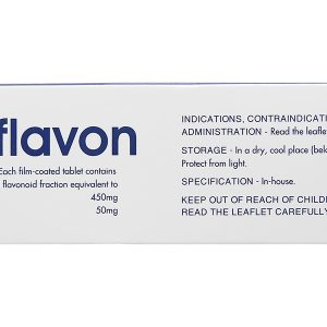 Daflavon 450mg/50mg trị trĩ, suy giãn tĩnh mạch (4 vỉ x 15 viên)