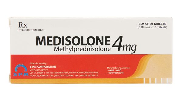 Medisolone 4mg thuốc chống viêm (3 vỉ x 10 viên)