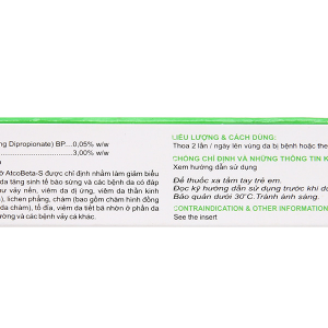 Thuốc mỡ Atcobeta-S trị viêm da dị ứng, chàm tuýp 15g