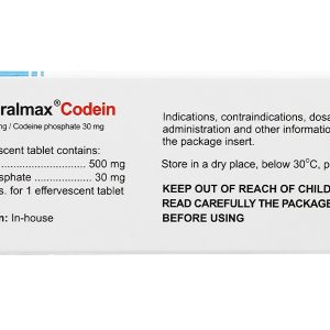 Viên sủi Effer-Paralmax Codein giảm đau cấp tính ở mức độ trung bình (5 vỉ x 4 viên)