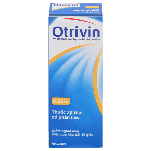 Dung dịch xịt mũi Otrivin 0.05% giảm triệu chứng nghẹt mũi, viêm mũi dị ứng chai 10ml