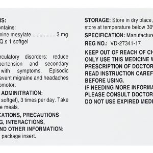 Timmak 3mg trị chóng mặt, đau nửa đầu (6 vỉ x 10 viên)