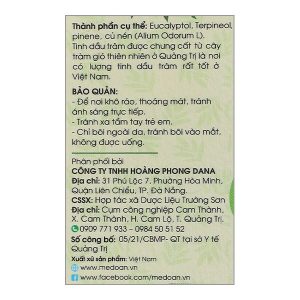 Tinh Dầu Tràm Ngâm Củ Nén Mệ Đoan giữ ấm cơ thể chai 50ml