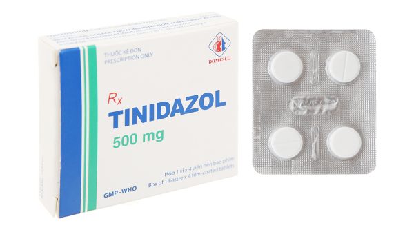 Tinidazol Domesco 500mg dự phòng và trị nhiễm khuẩn (1 vỉ x 4 viên)