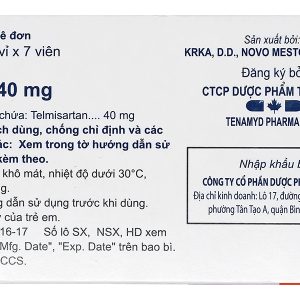 Tolura 40mg trị tăng huyết áp (4 vỉ x 7 viên)