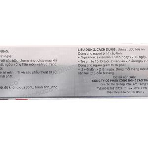 Tottri giảm triệu chứng trĩ nội, trĩ ngoại hộp 30 viên