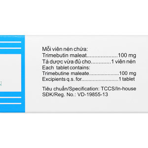 Trimeboston 100mg trị rối loạn chức năng đường tiêu hóa và ống mật (5 vỉ x 10 viên)