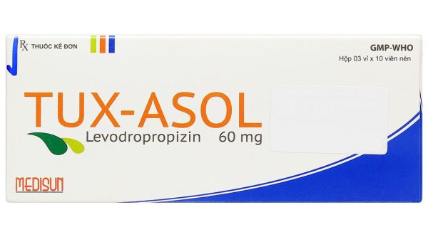 Tux-Asol 60mg điều trị các bệnh phế quản và phổi có kèm ho khan (3 vỉ x 10 viên)