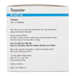 Twynsta 80mg/5mg trị tăng huyết áp (14 vỉ x 7 viên)