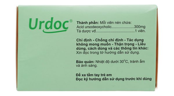 Urdoc 300mg hỗ trợ trị bệnh lý về gan mật (8 vỉ x 10 viên)