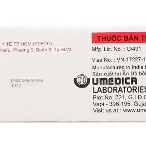 Utralene-100 trị chứng trầm cảm, rối loạn ám ảnh cưỡng bức (10 vỉ x 10 viên)