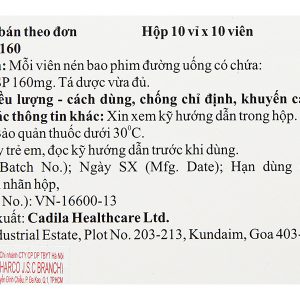 Valazyd 160 trị tăng huyết áp, suy tim (10 vỉ x 10 viên)