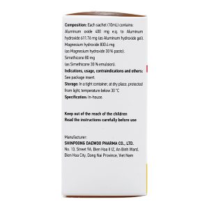 Hỗn dịch uống Varogel trị viêm loét dạ dày, tá tràng (20 gói x 10ml)