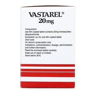 Vastarel 20mg trị triệu chứng ở bệnh nhân đau thắt ngực hộp 60 viên