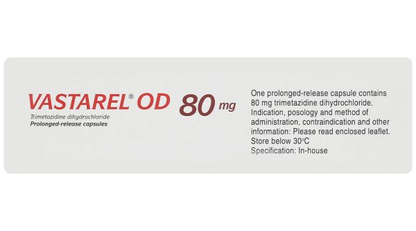 Vastarel OD 80mg hỗ trợ điều trị đau thắt ngực ổn định (3 vỉ x 10 viên)