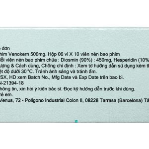 VenoKern 500mg trị trĩ, suy giãn tĩnh mạch (6 vỉ x 10 viên)