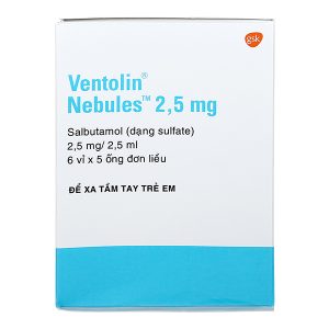 Dung dịch khí dung Ventolin Nebules 2.5mg trị, ngừa co thắt phế quản (30 ống x 2.5ml)