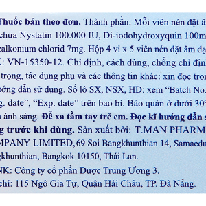 Viên đặt âm đạo Uptiv trị viêm âm đạo, âm hộ (4 vỉ x 5 viên)