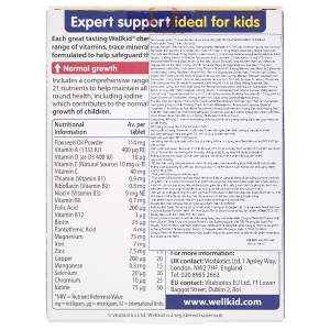 Viên nhai Vitabiotics Wellkid Multi-Vitamin tăng cường sức khỏe, đề kháng hộp 30 viên