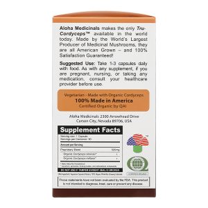 Pure Cordyceps Aloha giúp khỏe phổi, bổ thận, ích tinh, tăng sinh lực chai 90 viên