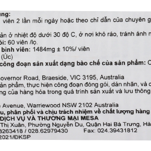 Blackmores Pregnancy & Breast - Feeding Gold dưỡng chất cho bà bầu lọ 60 viên